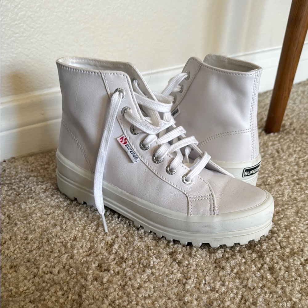 Leather superga White High-Top Sneakers